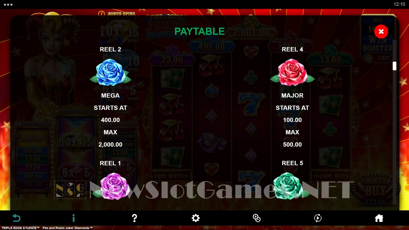 Fire and Roses Joker Diamonds Slot Slot Image in Demo - pic. 7