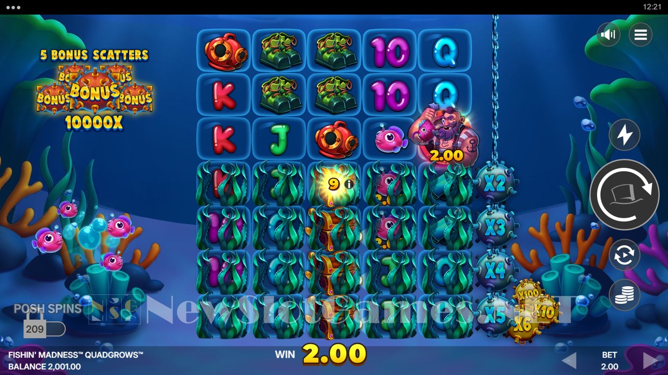 Fishin Madness QUADGROWS Slot Demo Image