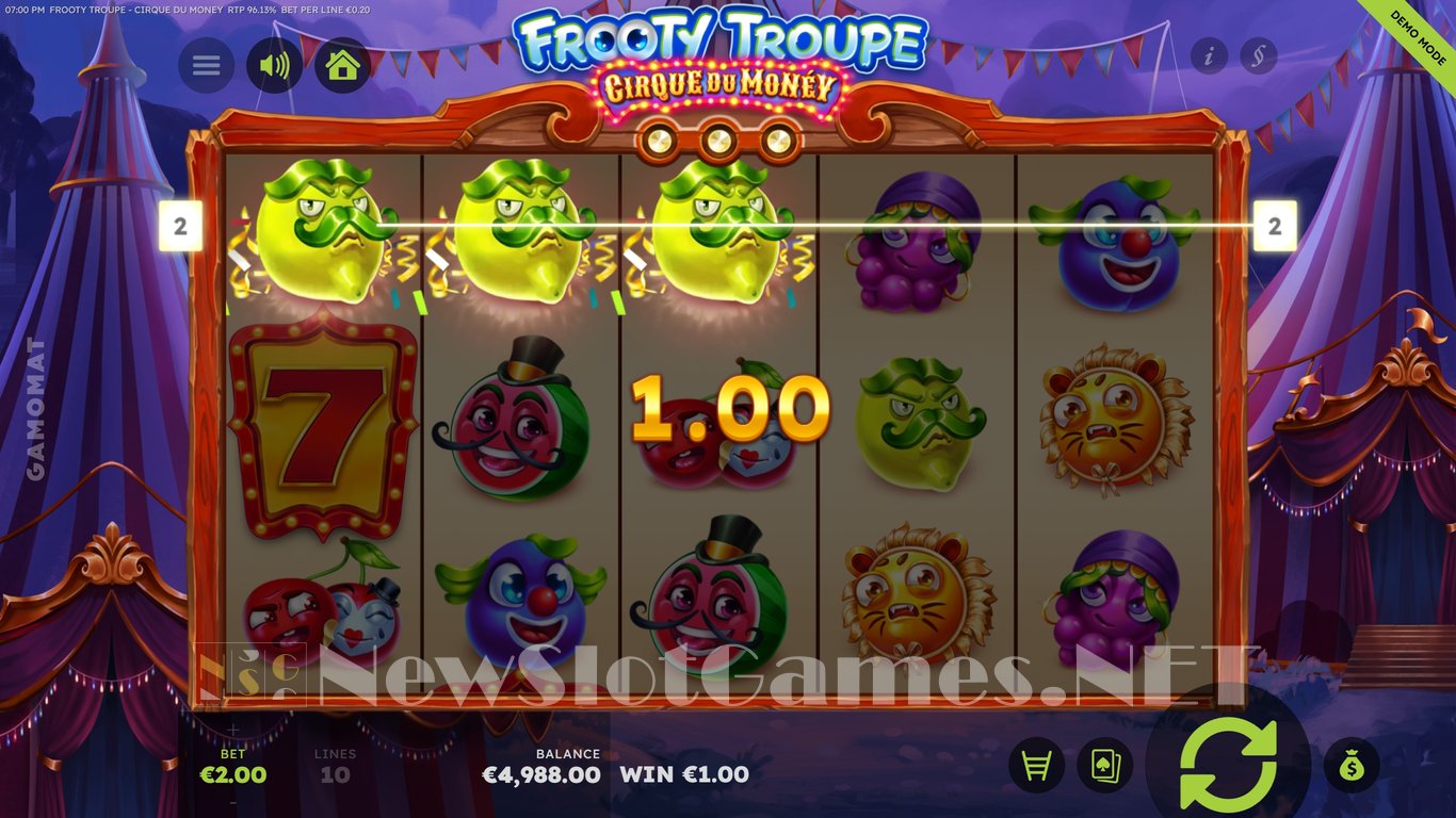 Frooty Troupe Cirque du Money Slot Slot Image in Demo - pic. 4