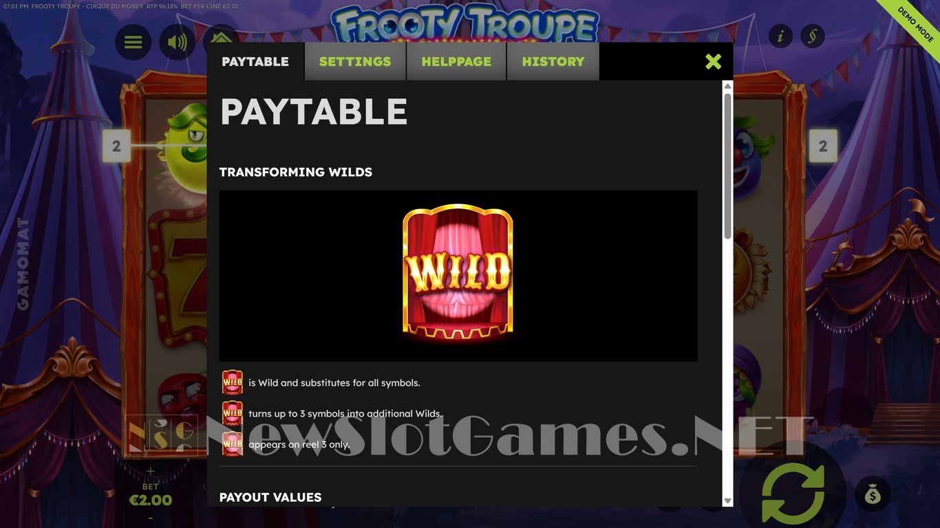 Frooty Troupe Cirque du Money Slot Slot Image in Demo - pic. 5