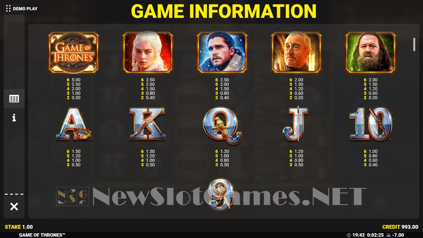Game of Thrones Slot Slot Image in Demo - pic. 4