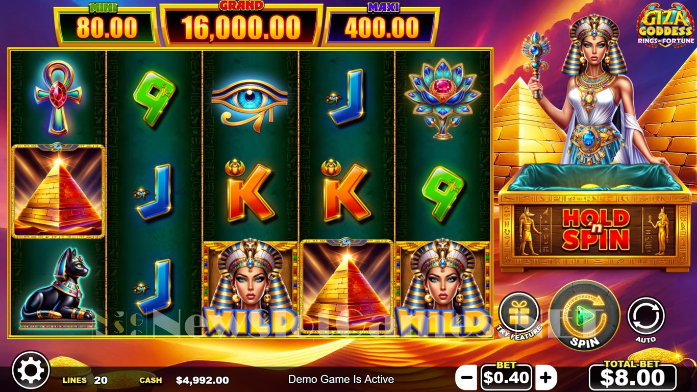 Giza Goddess Rings of Fortune Slot Demo Image