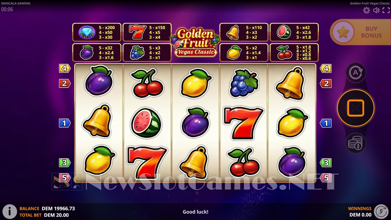 Golden Fruit Vegas Classic Slot Demo Image