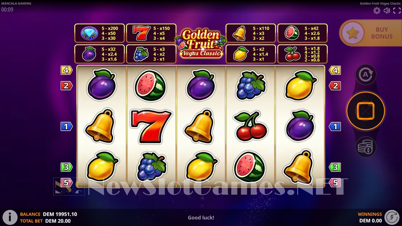 Golden Fruit Vegas Classic Slot Slot Image in Demo - pic. 2