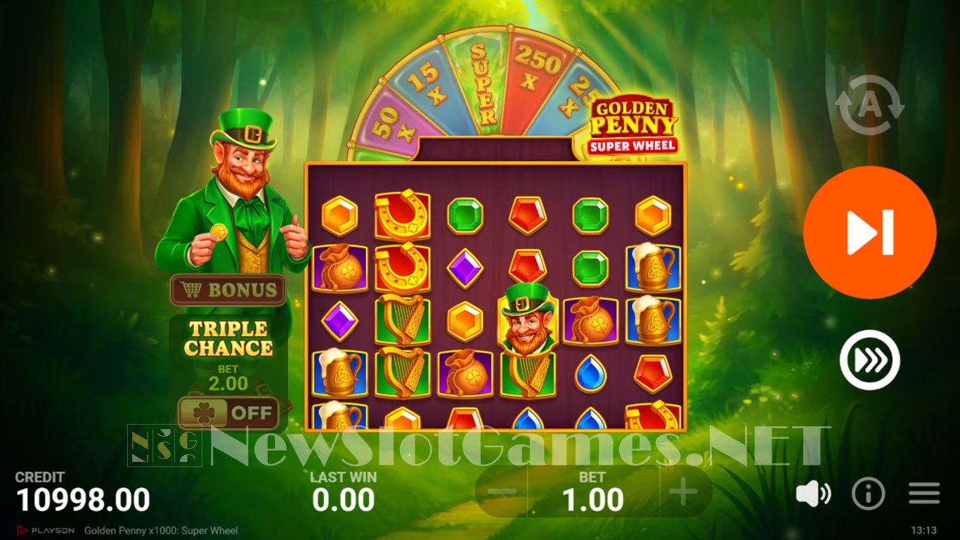 Golden Penny x1000 Super Wheel Slot Demo Image