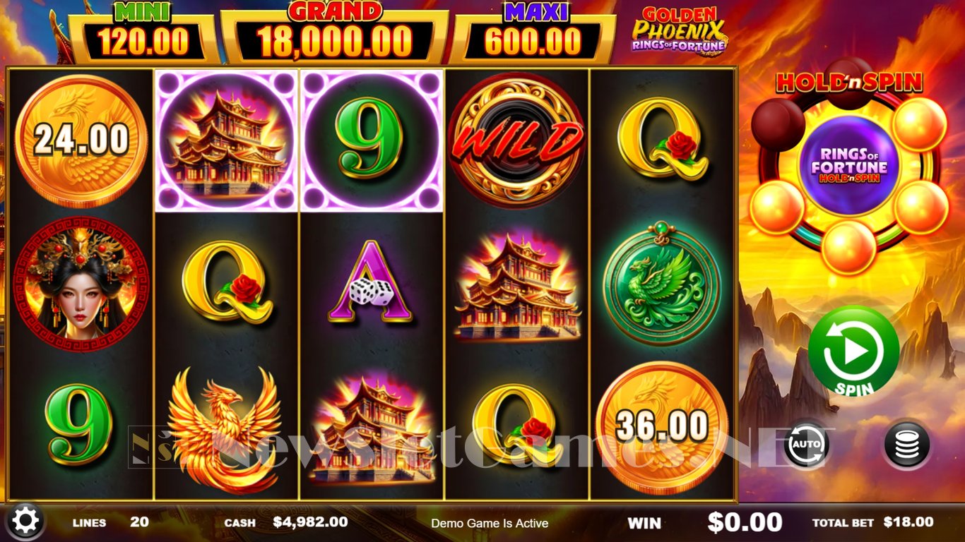 Golden Phoenix Rings of Fortune Slot Demo Image