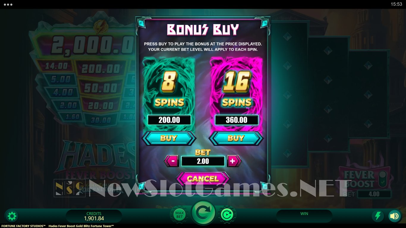 Hades Fever Boost Gold Blitz Fortune Tower Slot Slot Image in Demo - pic. 6