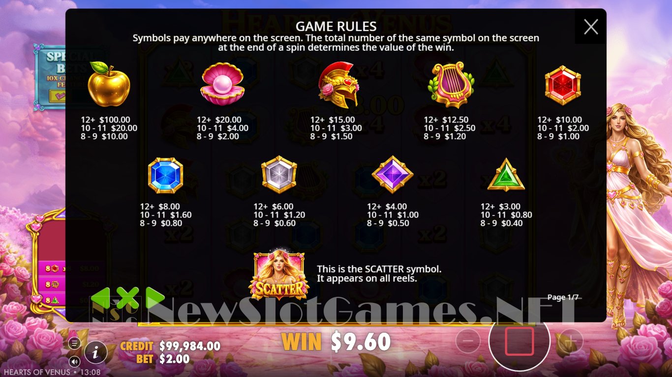 Hearts of Venus Slot Slot Image in Demo - pic. 5