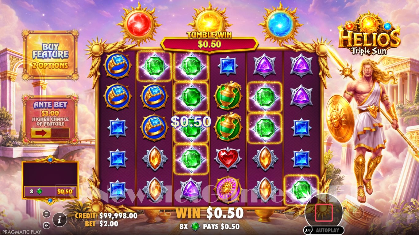 Helios Triple Sun Slot Demo Image