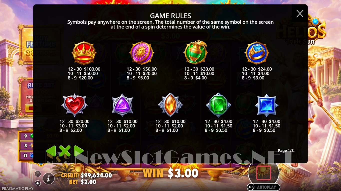 Helios Triple Sun Slot Slot Image in Demo - pic. 6