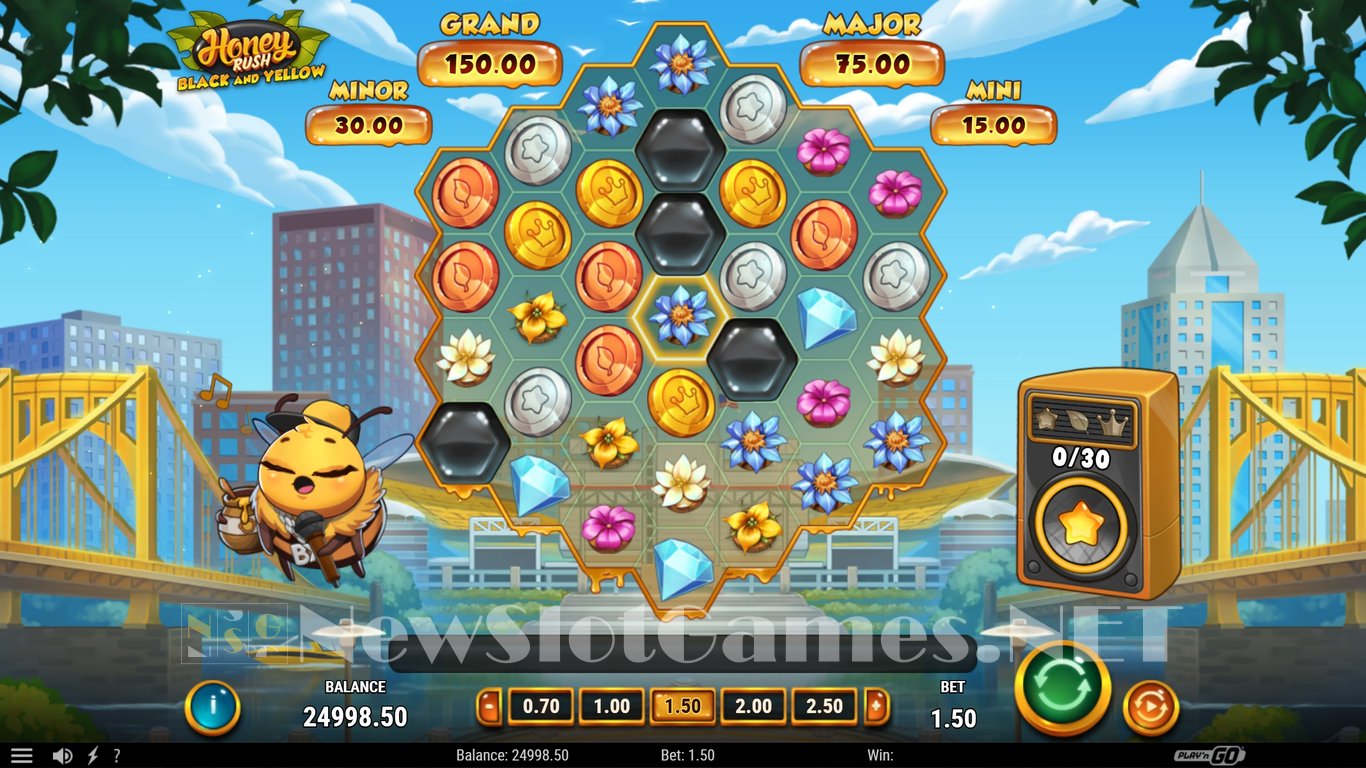 Honey Rush Black and Yellow Slot Demo Image