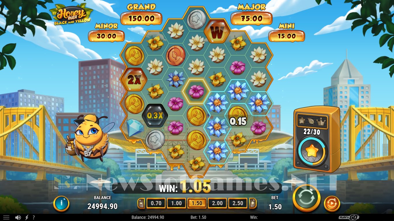 Honey Rush Black and Yellow Slot Slot Image in Demo - pic. 3