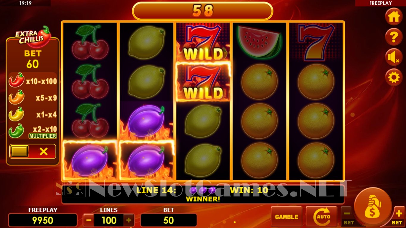 Hot Fruits 100 Extra Chillis Slot Demo Image