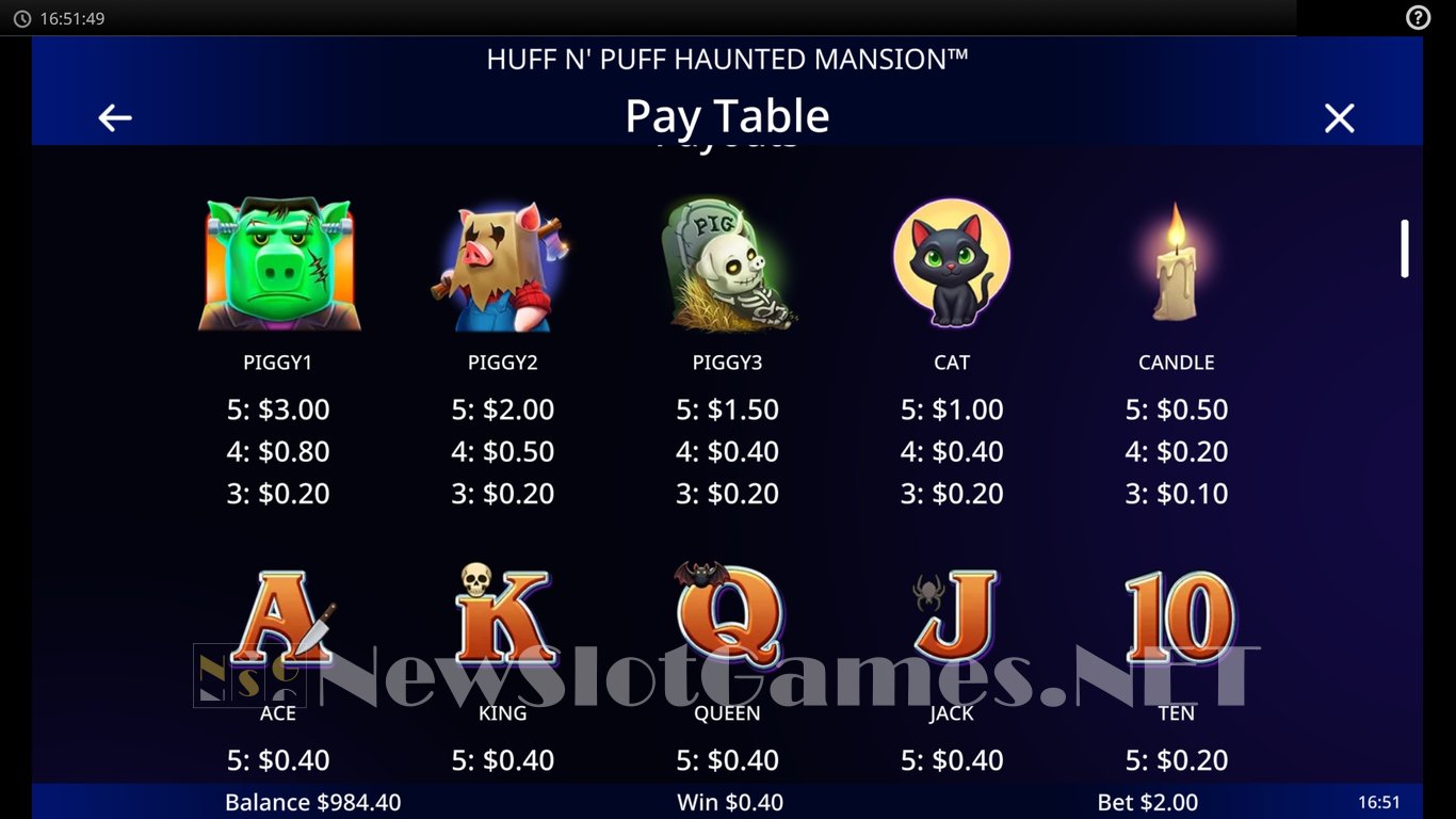 Huff N Puff Haunted Mansion Slot Slot Image in Demo - pic. 5