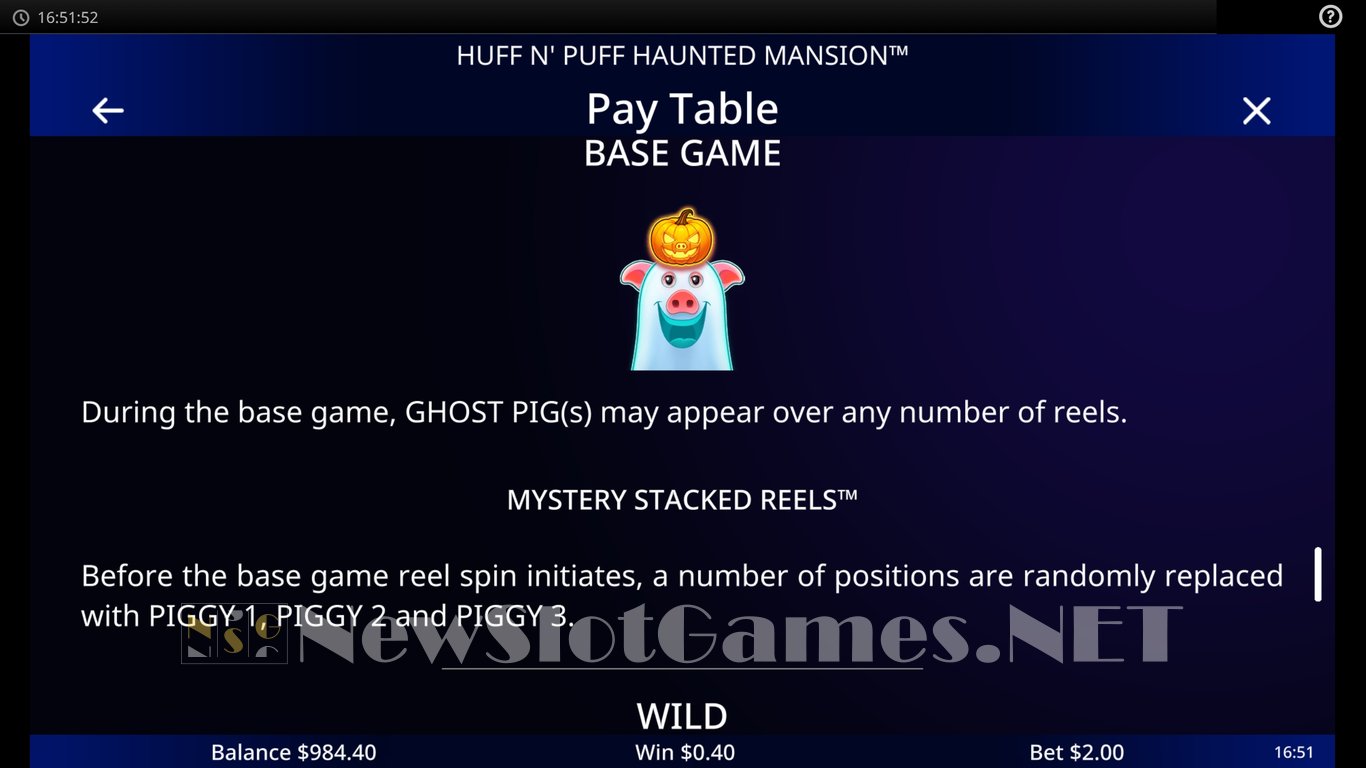 Huff N Puff Haunted Mansion Slot Slot Image in Demo - pic. 6