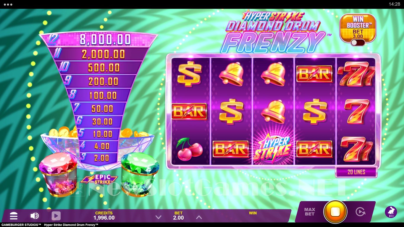 Hyper Strike Diamond Drum Frenzy Slot Demo Image
