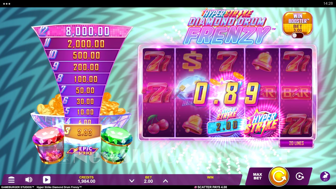 Hyper Strike Diamond Drum Frenzy Slot Slot Image in Demo - pic. 4