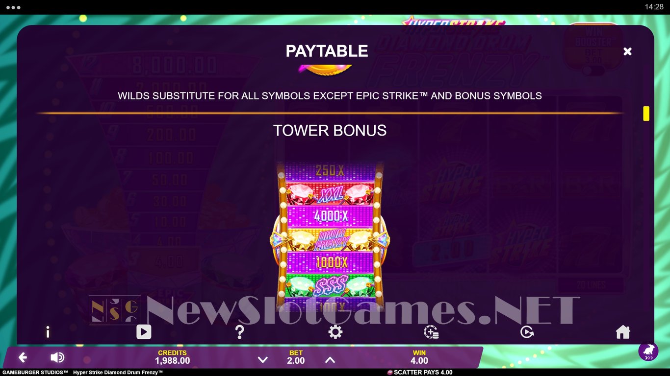 Hyper Strike Diamond Drum Frenzy Slot Slot Image in Demo - pic. 5