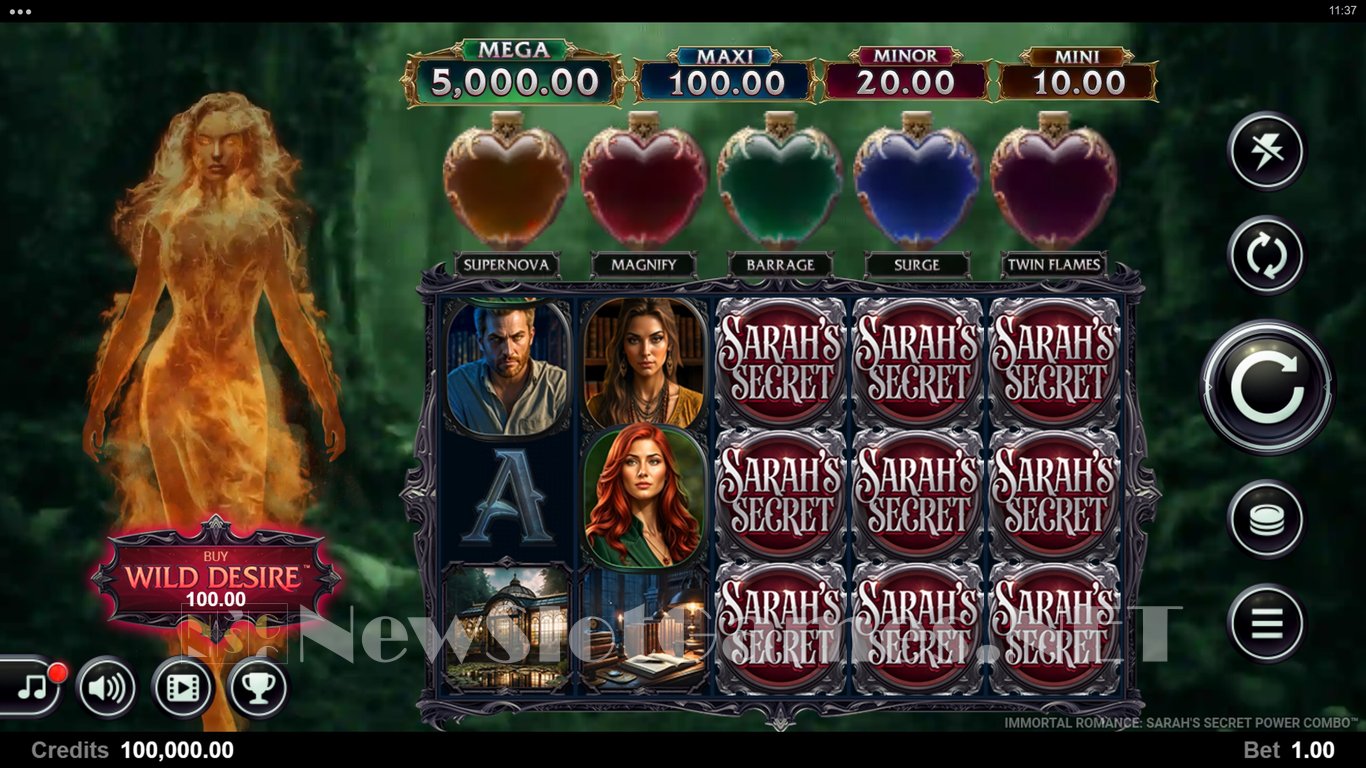 Immortal Romance Sarahs Secret Power Combo Slot Demo Image