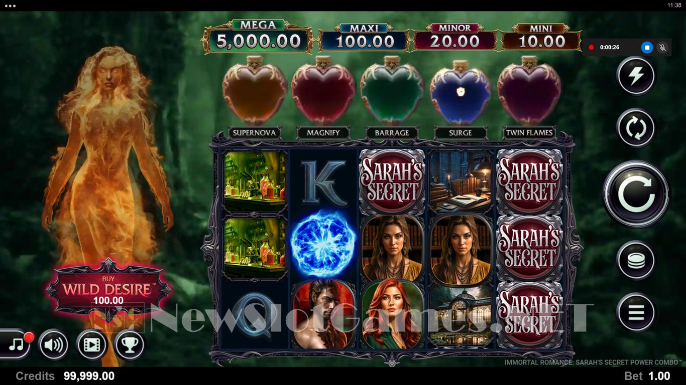 Immortal Romance Sarahs Secret Power Combo Slot Slot Image in Demo - pic. 2