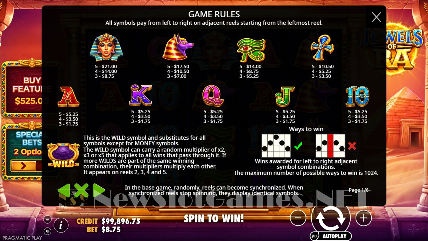 Jewels of Ra Slot Slot Image in Demo - pic. 3