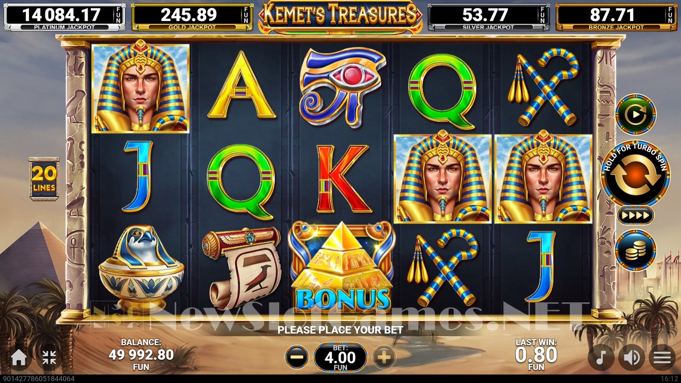 Kemets Treasures Egypt Quest Slot Demo Image