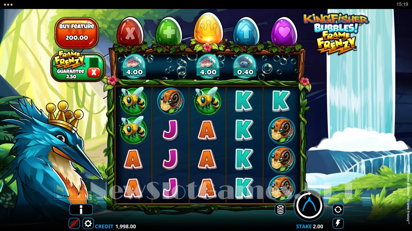 Kingfisher Bubbles Frame Frenzy Slot Demo Image