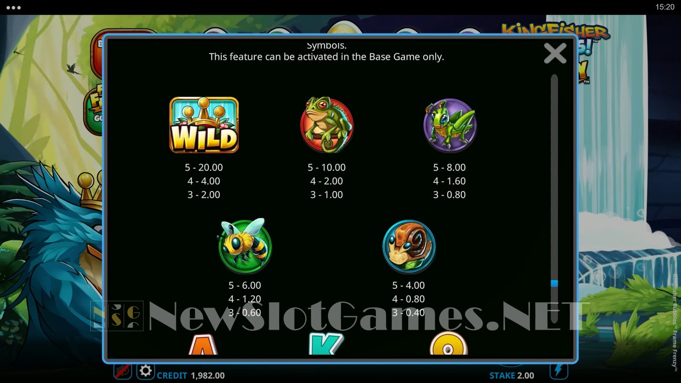 Kingfisher Bubbles Frame Frenzy Slot Slot Image in Demo - pic. 7