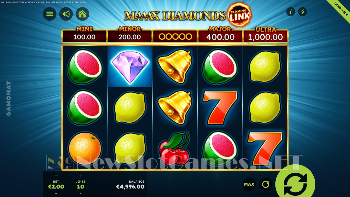 Maaax Diamonds Flaming Link Slot Slot Image in Demo - pic. 2