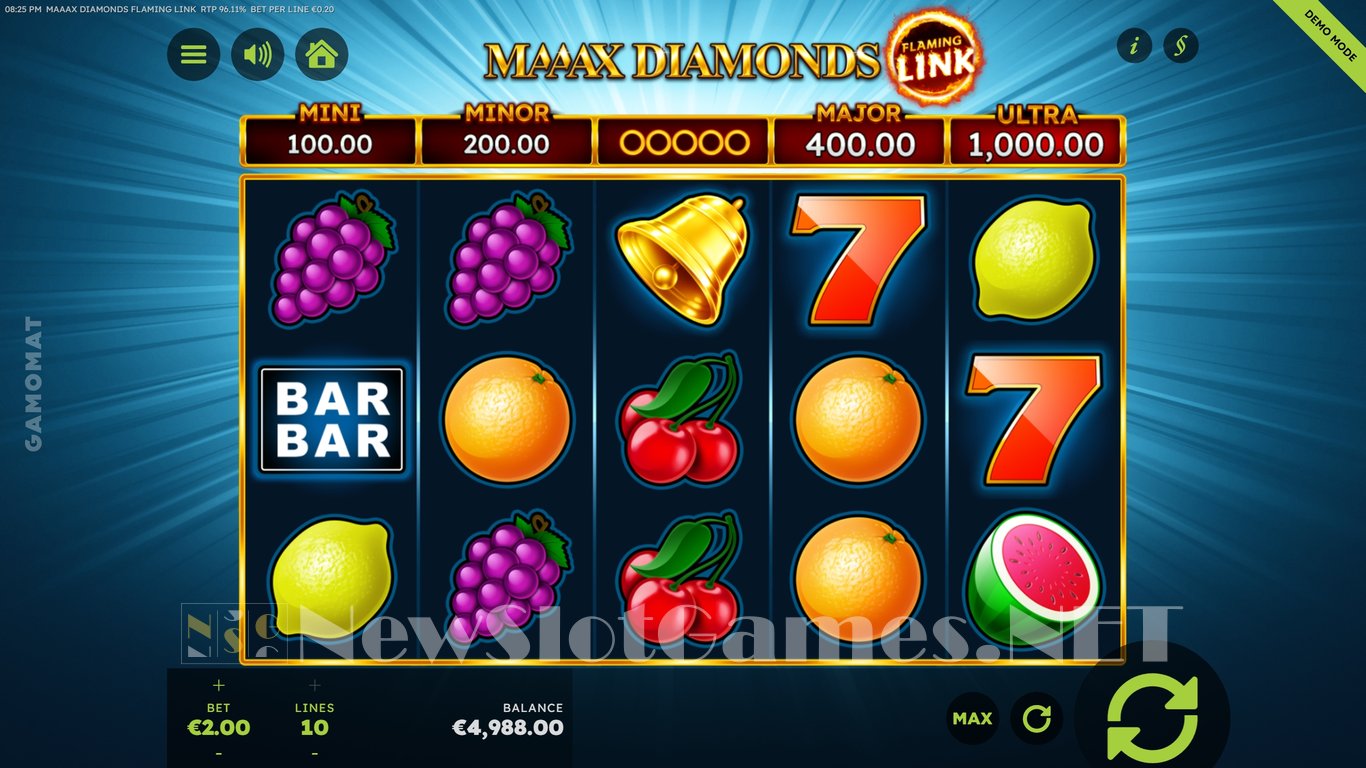 Maaax Diamonds Flaming Link Slot Slot Image in Demo - pic. 3