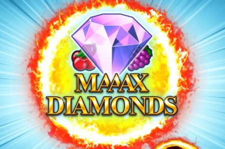 Maaax Diamonds Flaming Link Slot Logo