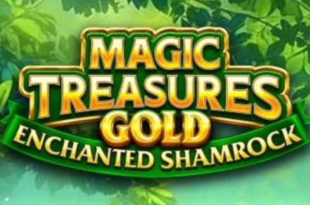 Magic Treasures Gold Enchanted Shamrock Slot Logo