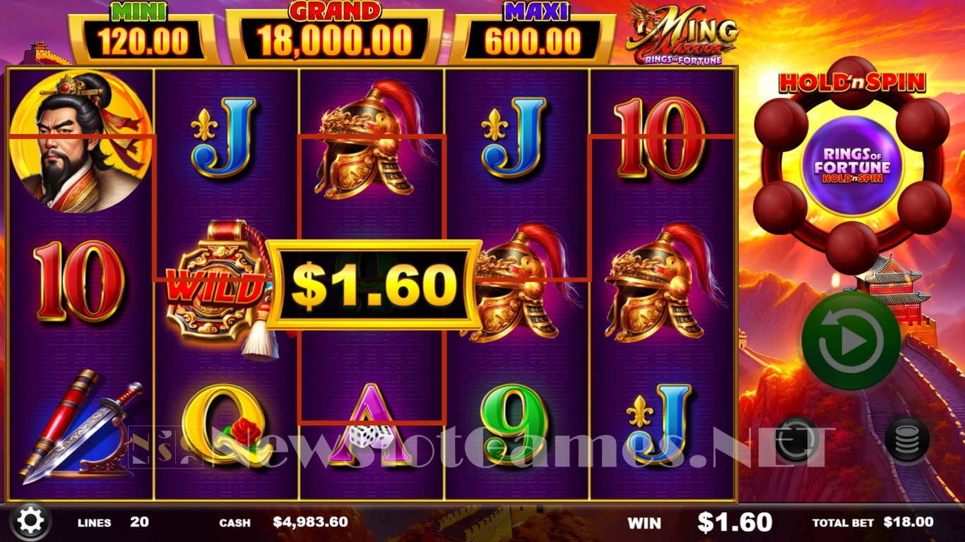 Ming Warrior Rings of Fortune Slot Demo Image