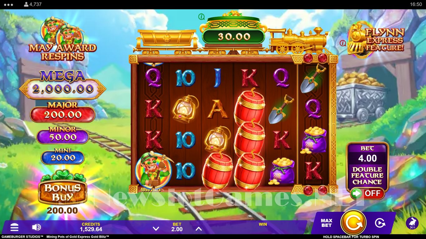 Mining Pots of Gold Express Gold Blitz Slot Demo Image