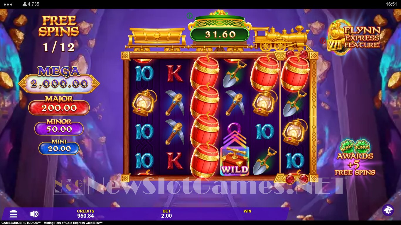 Mining Pots of Gold Express Gold Blitz Slot Slot Image in Demo - pic. 8