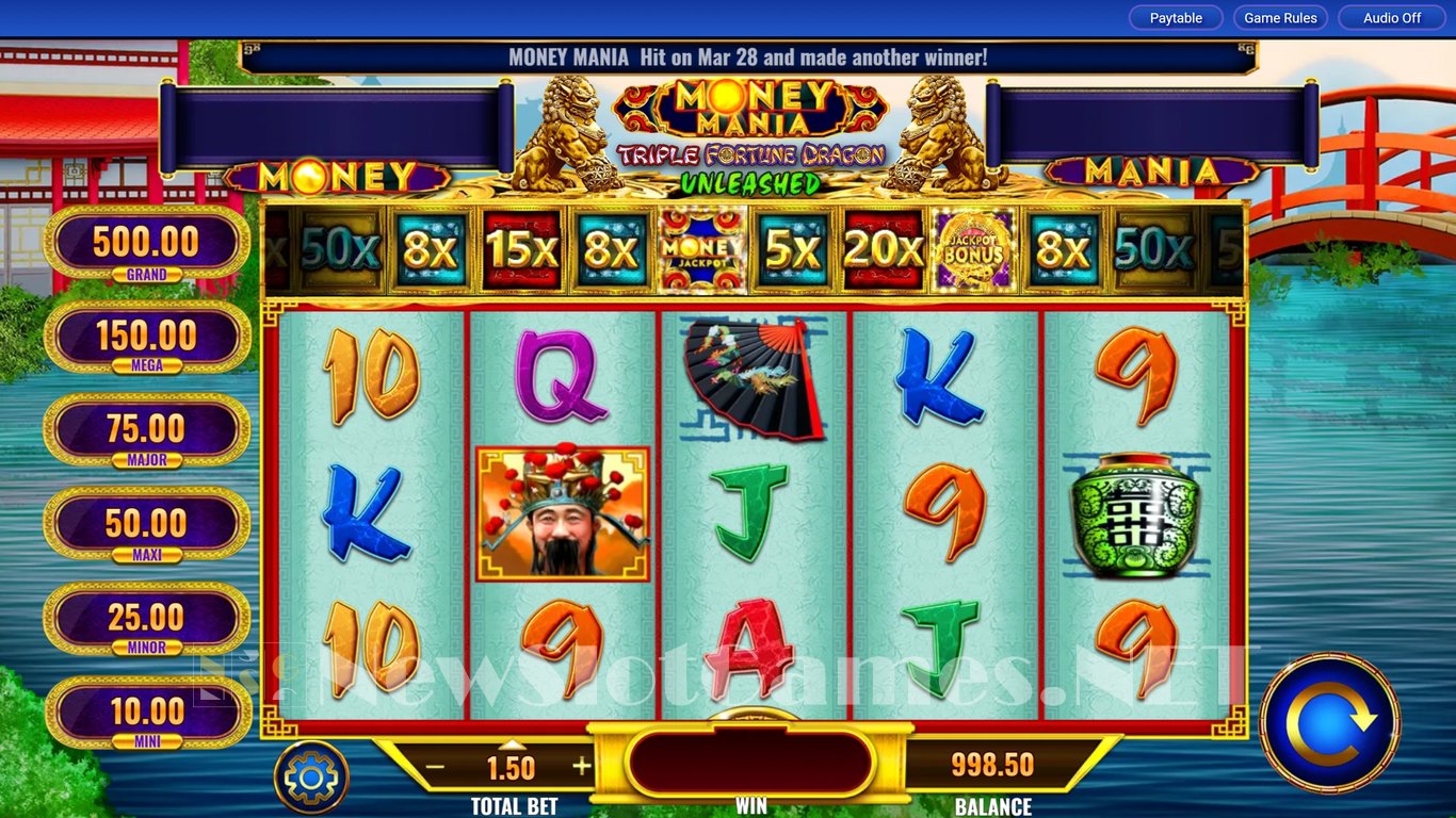 Money Mania Triple Fortune Dragon Unleashed Slot Demo Image
