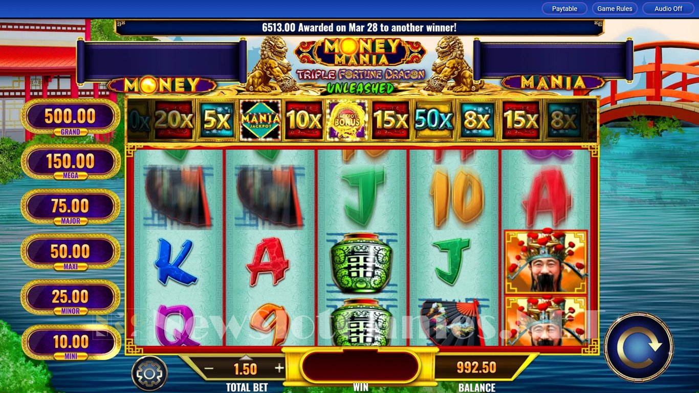 Money Mania Triple Fortune Dragon Unleashed Slot Slot Image in Demo - pic. 2