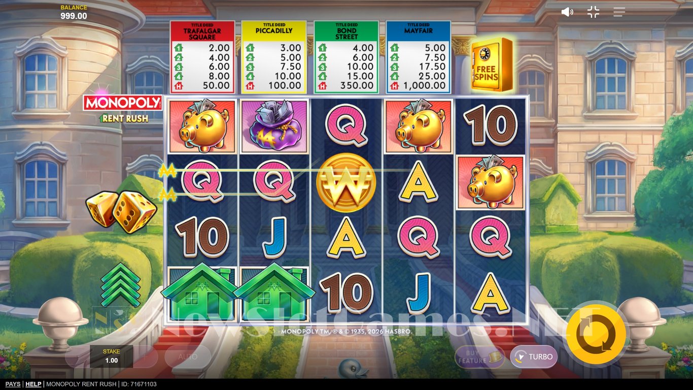 Monopoly Rent Rush Slot Demo Image