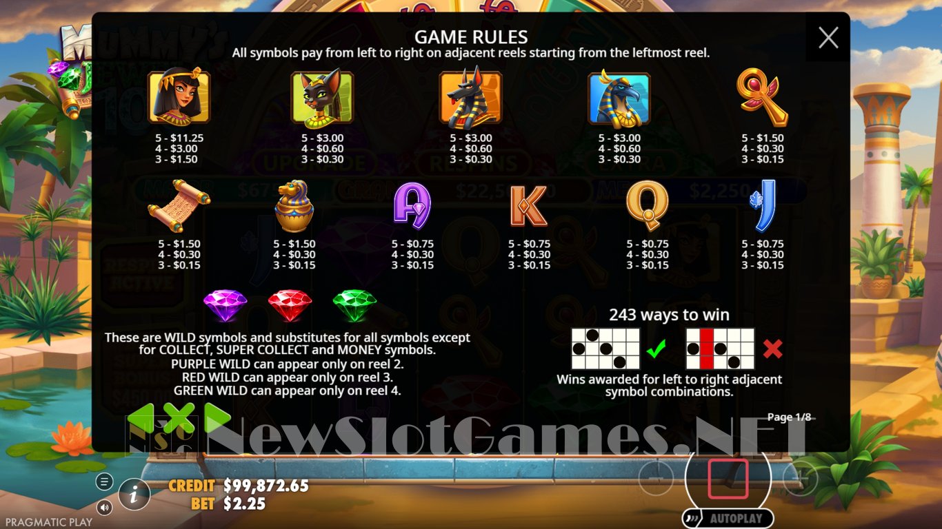 Mummys Jewels 100 Slot Slot Image in Demo - pic. 7