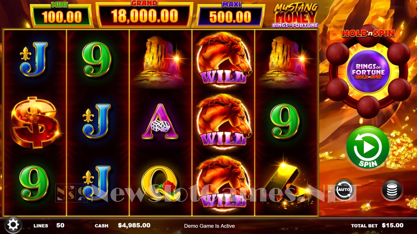 Mustang Money Rings of Fortune Slot Demo Image