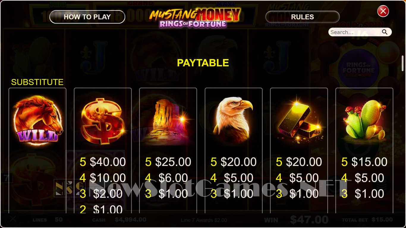 Mustang Money Rings of Fortune Slot Slot Image in Demo - pic. 4