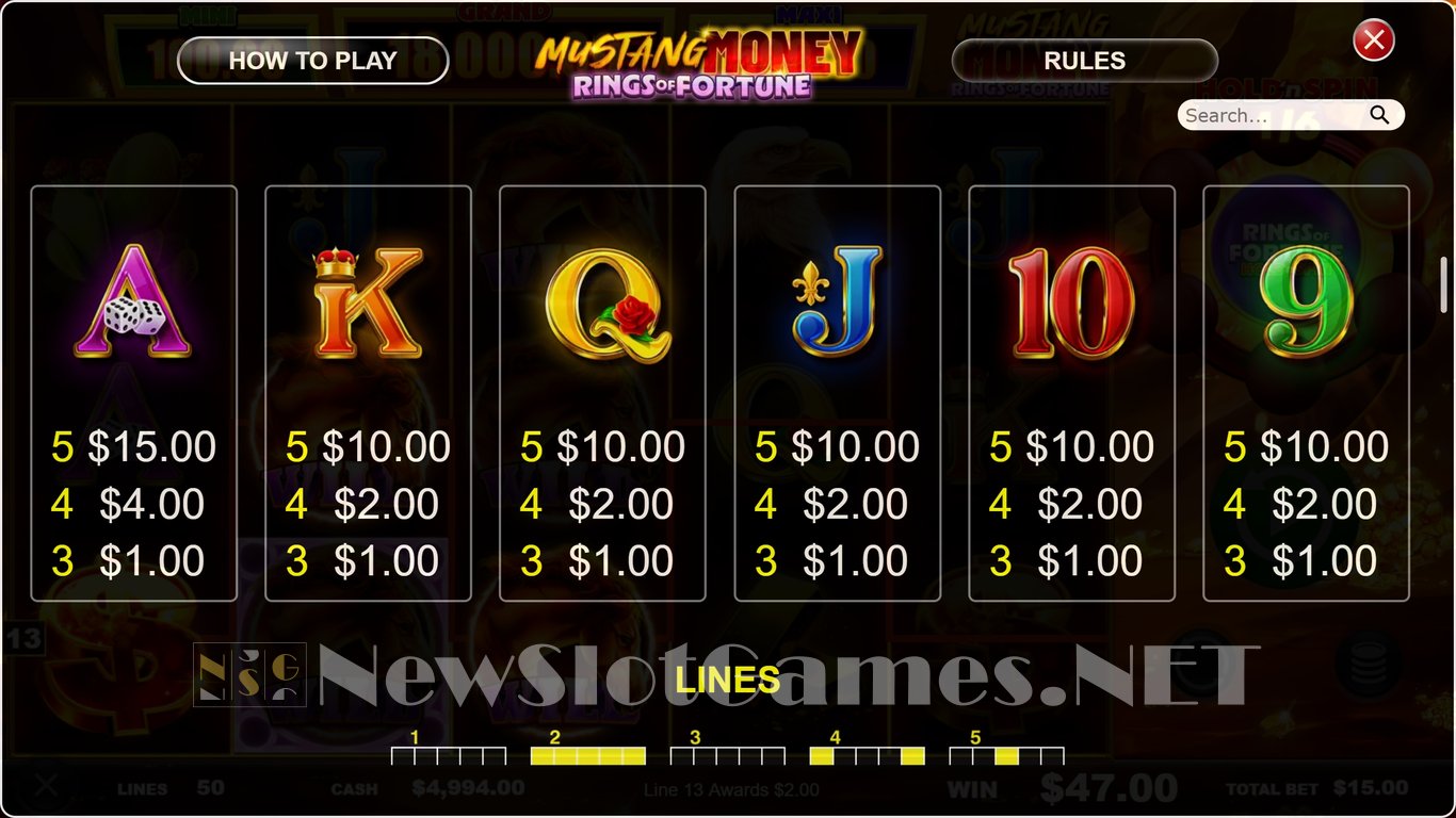 Mustang Money Rings of Fortune Slot Slot Image in Demo - pic. 5