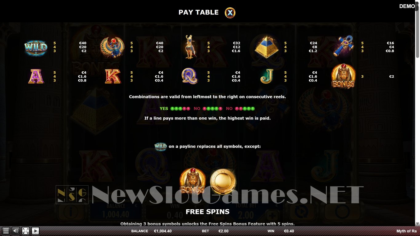 Myth of Ra Slot Slot Image in Demo - pic. 5