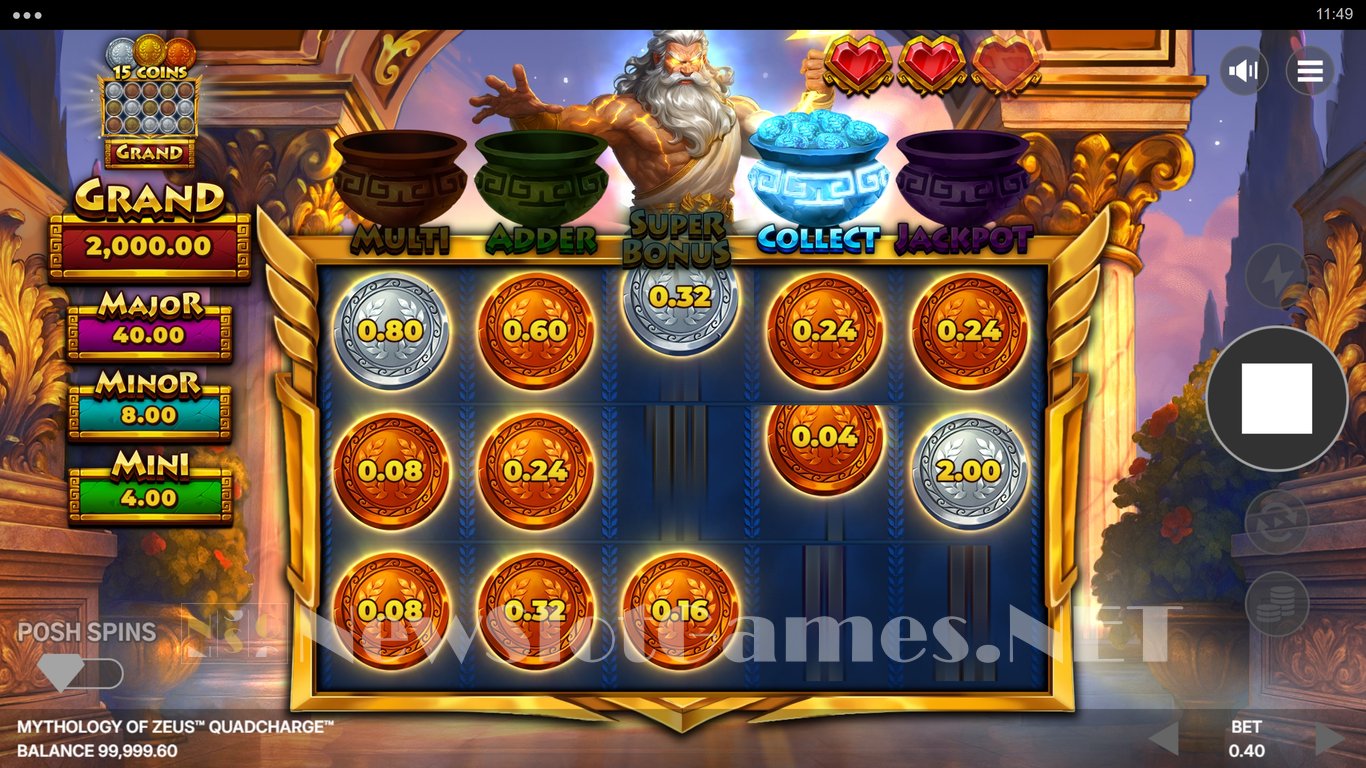 Mythology of Zeus QUADCHARGE Slot Demo Image
