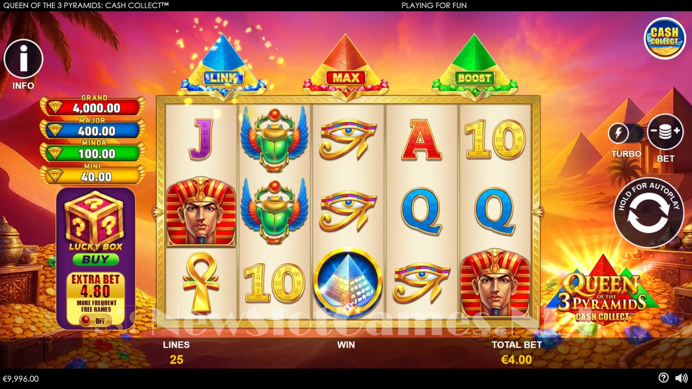Queen of the 3 Pyramids Cash Collect Slot Demo Image