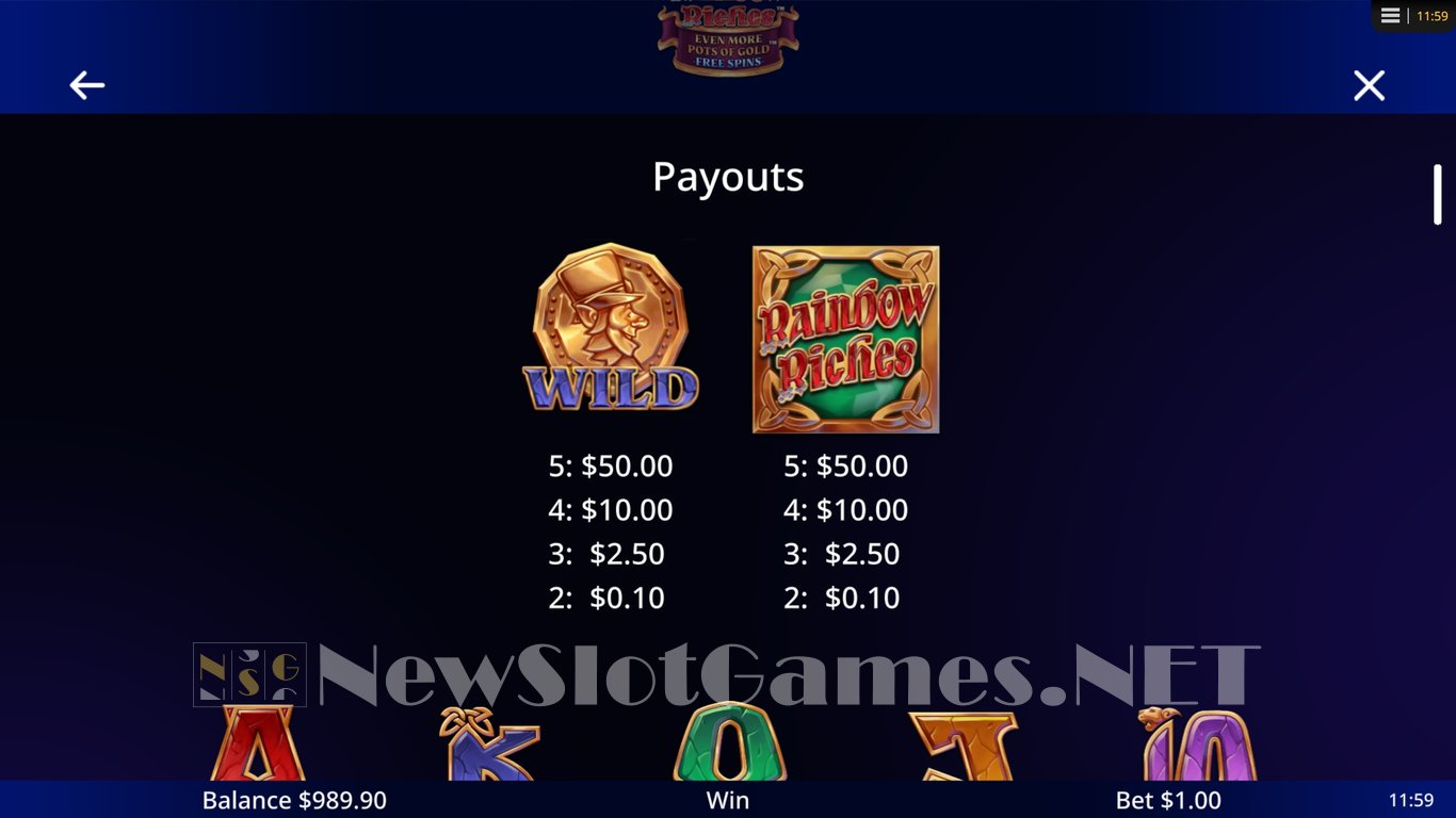 Rainbow Riches Even More Pots of Gold Free Spins Slot Slot Image in Demo - pic. 6