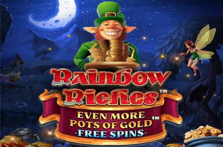 Rainbow Riches Even More Pots of Gold Free Spins Slot Logo