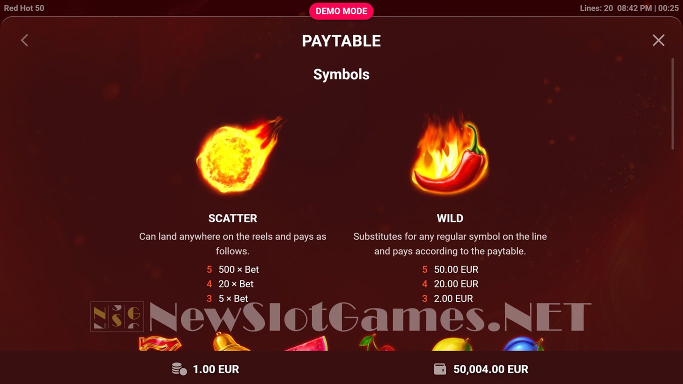 Red Hot 50 Slot Slot Image in Demo - pic. 5