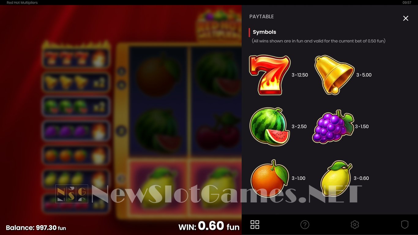 Red Hot Multipliers Slot Slot Image in Demo - pic. 5