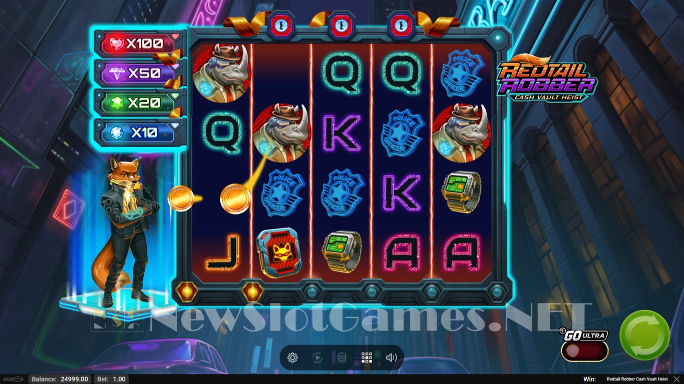 Redtail Robber Cash Vault Heist Slot Demo Image